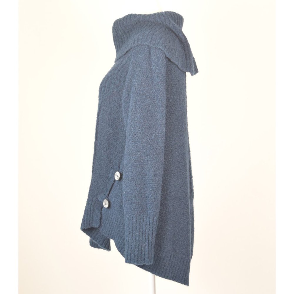 Anthropologie Angel Of The North Wool Teal/Blue Cable Knit Sweater Size Small S - Picture 3 of 11